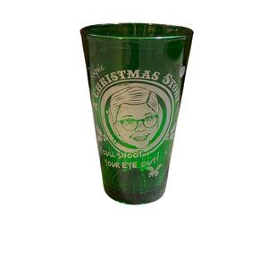 A Christmas Story Ralphie Green Glass Tumbler  Collectible Drinkware  Made In US